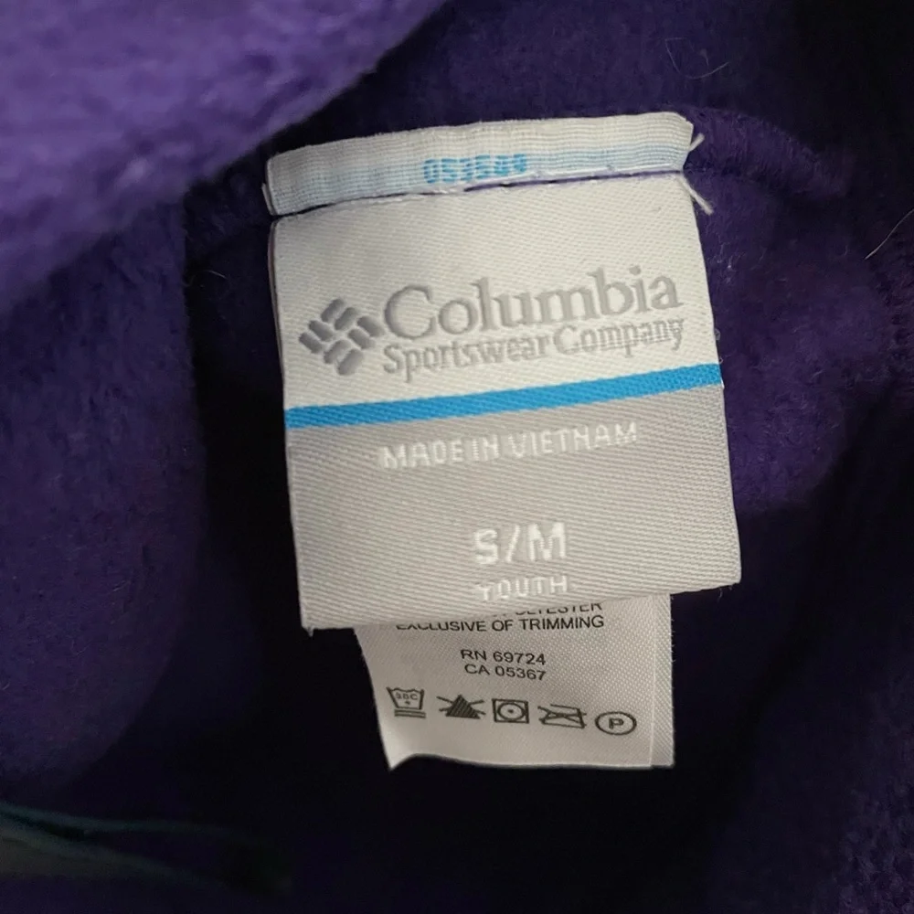 Columbia Sportswear Youth Purple winter Hat Beanie Fleece Omni-Heat Unisex S/M